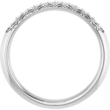 14K Gold Round Natural Diamond Anniversary Band – 1/10 CTW - White Gold - view 2