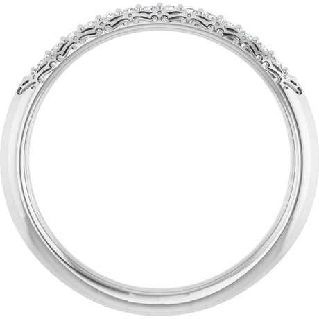 Platinum Round Natural Diamond Anniversary Band – 1/10 CTW - view 2