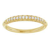 14K Gold Round Natural Diamond Anniversary Band – 1/10 CTW - Yellow Gold - view 3