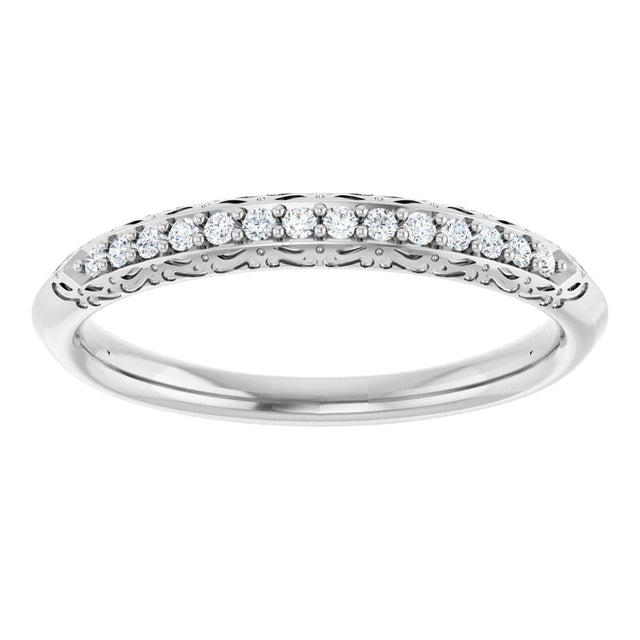 Platinum Round Natural Diamond Anniversary Band – 1/10 CTW - view 3