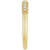 14K Gold Round Natural Diamond Anniversary Band – 1/10 CTW - Yellow Gold - view 4