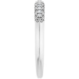 14K Gold Round Natural Diamond Anniversary Band – 1/10 CTW - White Gold - view 4