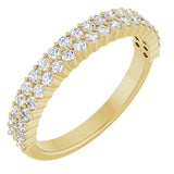 14K Gold Round Natural Diamond Double Row Anniversary Band – 1/2 CTW - Yellow Gold