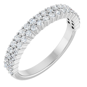 Platinum Round Lab-Grown Diamond Double Row Anniversary Band – 1/2 CTW
