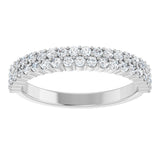 Platinum Round Natural Diamond Double Row Anniversary Band – 1/2 CTW - view 3