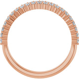 14K Gold Round Natural Diamond Double Row Anniversary Band – 1/2 CTW - Rose Gold - view 2