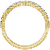 14K Gold Round Natural Diamond Double Row Anniversary Band – 1/2 CTW - Yellow Gold - view 2