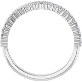 Platinum Round Natural Diamond Double Row Anniversary Band – 1/2 CTW - view 2