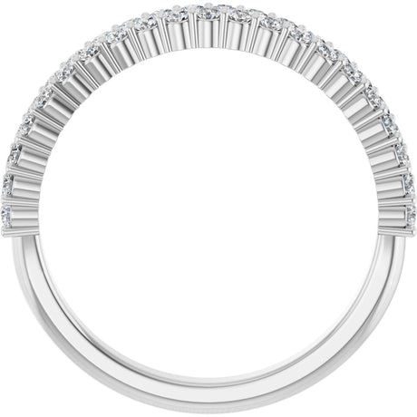 Platinum Round Natural Diamond Double Row Anniversary Band – 1/2 CTW - view 2