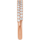 14K Gold Round Lab-Grown Diamond Double Row Anniversary Band – 1/2 CTW - Rose Gold - view 4