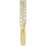 14K Gold Round Natural Diamond Double Row Anniversary Band – 1/2 CTW - Yellow Gold - view 4