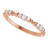 14K Gold Round Natural Diamond Anniversary Band – 1/6 CTW - Rose Gold - view 5