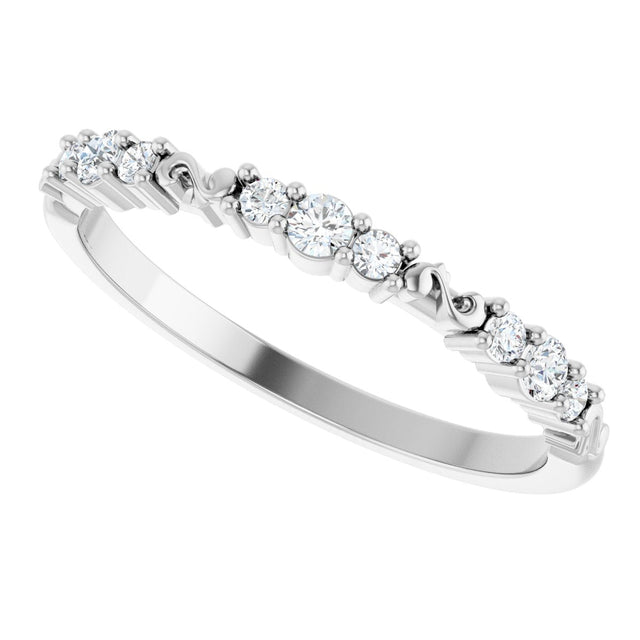 Platinum Round Natural Diamond Anniversary Band – 1/6 CTW - view 5