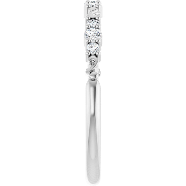 Platinum Round Natural Diamond Anniversary Band – 1/6 CTW - view 4