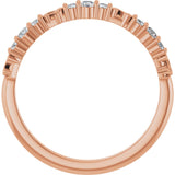 14K Gold Round Natural Diamond Anniversary Band – 1/6 CTW - Rose Gold - view 2