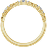 14K Gold Round Natural Diamond Anniversary Band – 1/6 CTW - Yellow Gold - view 2