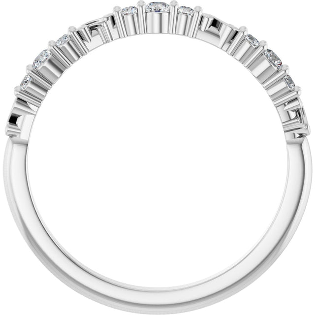 Platinum Round Natural Diamond Anniversary Band – 1/6 CTW - view 2