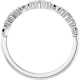 14K Gold Round Natural Diamond Anniversary Band – 1/6 CTW - White Gold - view 2