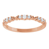 14K Gold Round Natural Diamond Anniversary Band – 1/6 CTW - Rose Gold - view 3