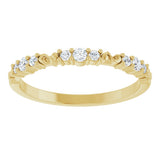 14K Gold Round Natural Diamond Anniversary Band – 1/6 CTW - Yellow Gold - view 3