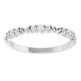 14K Gold Round Natural Diamond Anniversary Band – 1/6 CTW - White Gold - view 3