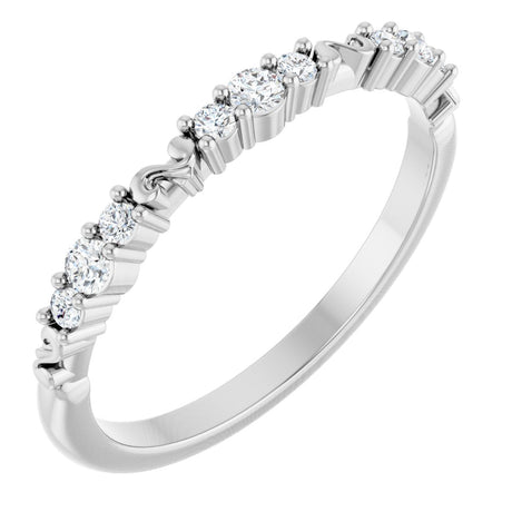 14K Gold Round Natural Diamond Anniversary Band – 1/6 CTW - White Gold