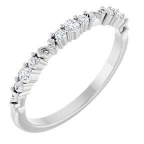 Platinum Round Natural Diamond Anniversary Band – 1/6 CTW