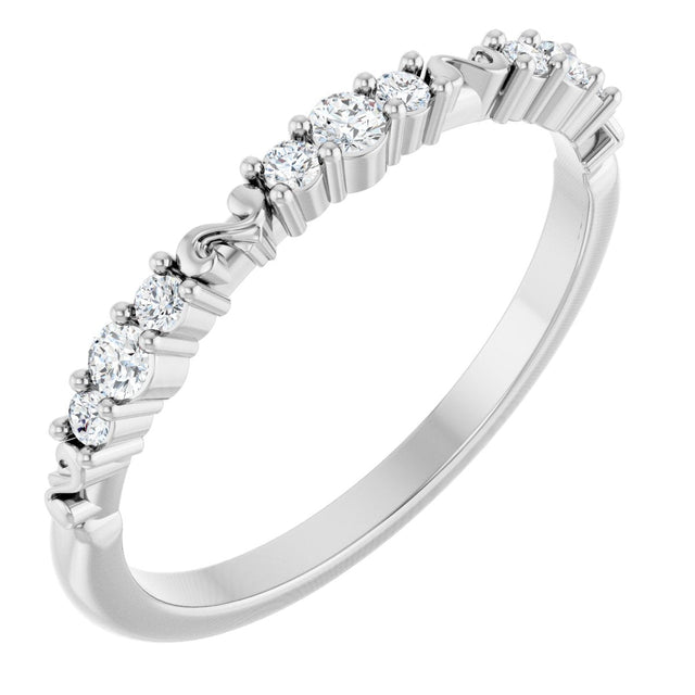 Platinum Round Natural Diamond Anniversary Band – 1/6 CTW
