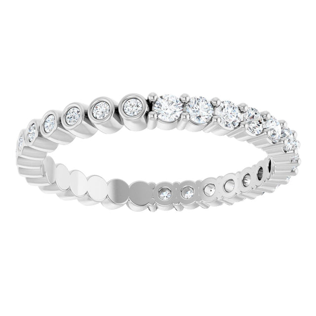 Platinum Round Natural Diamond Reversible Eternity Band – 2 mm Stones - view 3