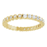 14K Gold Round Natural Diamond Reversible Eternity Band – 2 mm Stones - Yellow Gold - view 3
