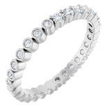14K Gold Round Natural Diamond Reversible Eternity Band – 2 mm Stones - White Gold