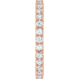 14K Gold Round Natural Diamond Reversible Eternity Band – 2 mm Stones - Rose Gold - view 3