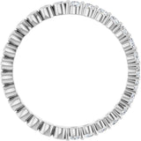 Platinum Round Natural Diamond Reversible Eternity Band – 2 mm Stones - view 2