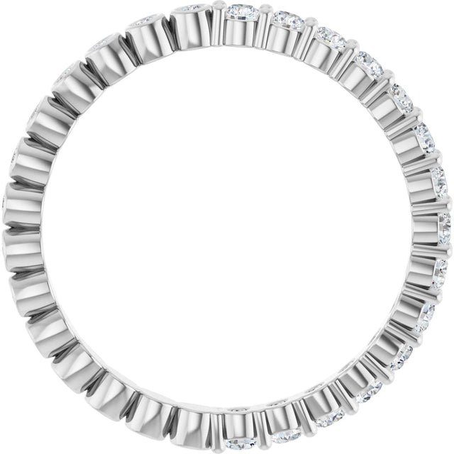 Platinum Round Natural Diamond Reversible Eternity Band – 2 mm Stones - view 2