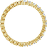 14K Gold Round Natural Diamond Reversible Eternity Band – 2 mm Stones - Yellow Gold - view 2
