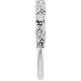 Platinum Round Lab-Grown Diamond Three-Stone Sculptural Anniversary Band – 2.5 mm Stones - view 4