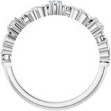 Platinum Round Natural Diamond Three-Stone Sculptural Anniversary Band – 1/10–1/4 CTW - view 2