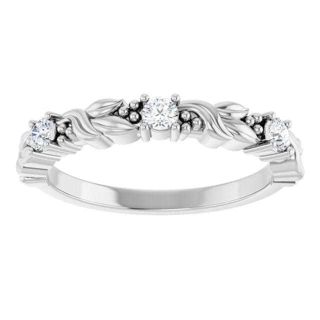 Platinum Round Natural Diamond Three-Stone Sculptural Anniversary Band – 1/10–1/4 CTW - view 3