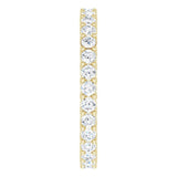 14K Gold Round Natural Diamond Reversible Eternity Band – 2 mm Stones - Yellow Gold - view 4