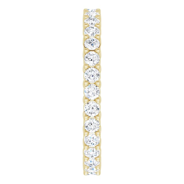 14K Gold Round Natural Diamond Reversible Eternity Band – 2 mm Stones - Yellow Gold - view 4