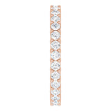 14K Gold Round Natural Diamond Reversible Eternity Band – 2 mm Stones - Rose Gold - view 4