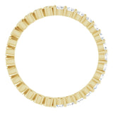 14K Gold Round Natural Diamond Reversible Eternity Band – 2 mm Stones - Yellow Gold - view 2