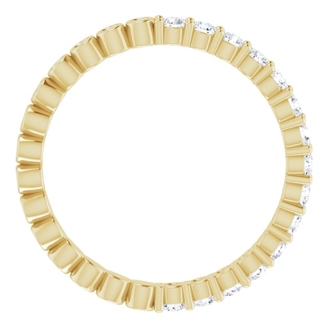 14K Gold Round Natural Diamond Reversible Eternity Band – 2 mm Stones - Yellow Gold - view 2