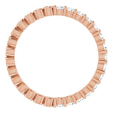 14K Gold Round Natural Diamond Reversible Eternity Band – 2 mm Stones - Rose Gold - view 2
