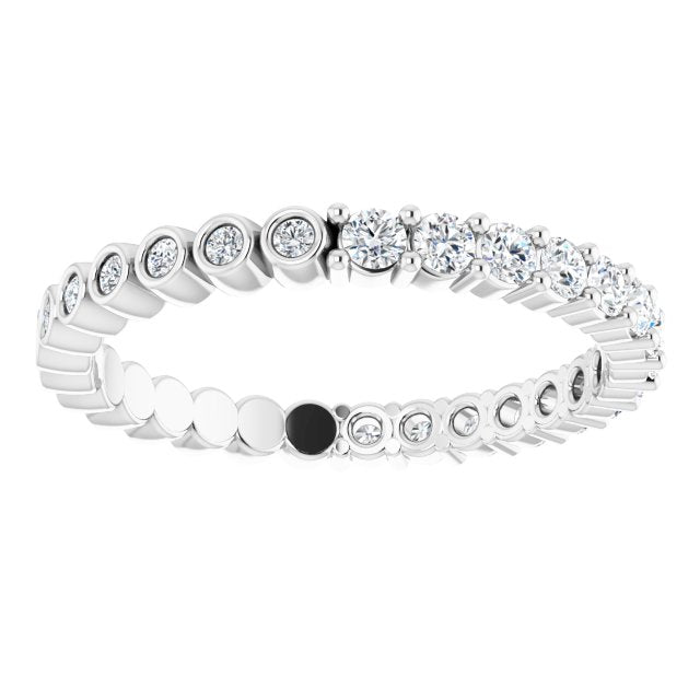 Platinum Round Natural Diamond Reversible Eternity Band – 2 mm Stones - view 3