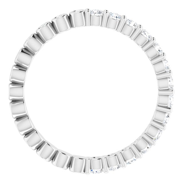 Platinum Round Natural Diamond Reversible Eternity Band – 2 mm Stones - view 2