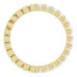 14K Gold Round Natural Diamond Reversible Eternity Band – 2 mm Stones - Yellow Gold - view 2