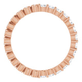 14K Gold Round Natural Diamond Reversible Eternity Band – 2 mm Stones - Rose Gold - view 2
