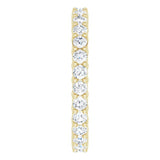 14K Gold Round Natural Diamond Reversible Eternity Band – 2 mm Stones - Yellow Gold - view 4