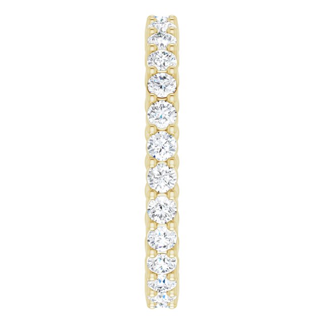14K Gold Round Natural Diamond Reversible Eternity Band – 2 mm Stones - Yellow Gold - view 4